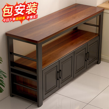 Huilan kitchen rack floor-standing multi-functional sideboard cabinet with door vegetable cutting table workbench microwave oven storage cabinet with cabinet model three layers long 160 wide 50 high 80 package installation