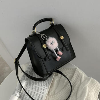 Ye yu korean backpack women's 2025 new trendy college style backpack versatile multi-functional shoulder handbag travel bag black + pendant