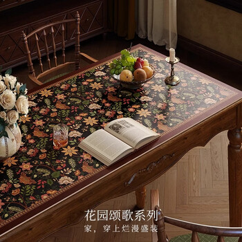 Ailuki french high-end country retro rectangular table mat waterproof, oil-proof and insulated leather american table mat customized 70*120cm