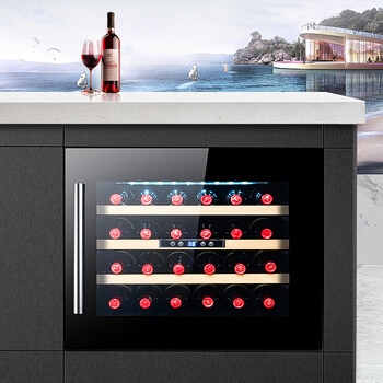 Odromug home ultra-thin multi-functional zero-embedded wine cabinet constant temperature and humidity wine and foreign wine air-cooled frost-free tea preservation ice bar beverage refrigerator cabinet kitchen cabinet display cabinet jc-65a black