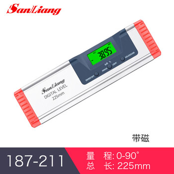 Three-quantity japanese three-quantity high-precision electronic digital display level laser magnetic balance measuring instrument with angle ruler 0-225 0-225mm (magnetic)