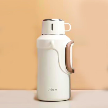 Jinli large capacity thermos kettle home winter warm kettle outdoor portable camping tea kettle car travel water 9106-ivory white-free engraving 1000ml