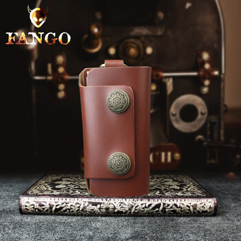 Fanguo original key bag men's genuine leather retro car keychain women's multi-functional first layer cowhide keychain waist hanging classic red