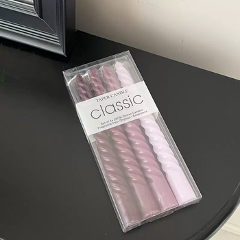Yusenyi classic antique candle romantic sentiment colorful spiral long rod atmosphere home birthday candlelight dinner smoke-free and odorless purple gradient 4 packs