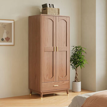 Chanting color small apartment wardrobe two or three doors bedroom wardrobe cabinet two door solid wood wardrobe