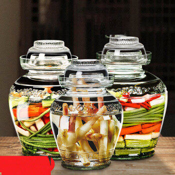 Shiganu german glass pickle jar household large-capacity sealed food-grade high-value chili jar pickle jar 5