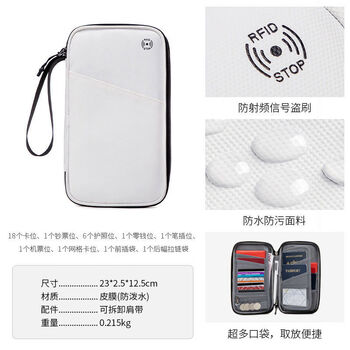 Meine lotte crossbody passport bag women's anti-theft brush portable large capacity bag ticket holder moonlight white large