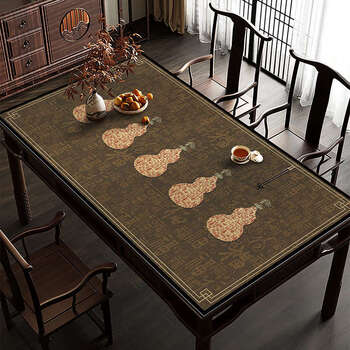 Yusenyi dining table mat, tea table tablecloth, no-wash oil-proof and waterproof tabletop protection mat, tea table tea table mat, wuhujufu brown gj table mat, please contact customer service for customization