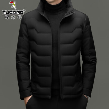 Woodpecker men's stand collar down jacket 2026 winter new casual middle and young thin warm top thick white duck down jacket men yr25688 black m
