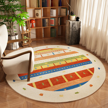 Fantasy study round carpet new ethnic style soundproof anti-slip swivel chair mat balcony dressing table floor mat y asacai 200x200cm