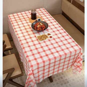 Fantasy stone cloth thickened disposable tablecloth waterproof and oil-proof restaurant hotel party environmentally friendly tablecloth red and white plaid 1.0x1.4m x10 sheets/pack