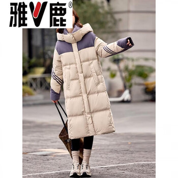 Yalu long warm down jacket winter women's mid-length 2026 new style this year's popular fashionable high-end khaki color m _90-115 catties