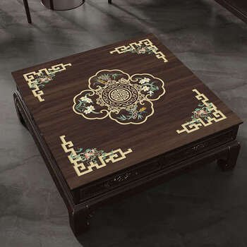 Yusen yifang table mat is waterproof, oil-proof and scalding-proof, square dining table mat, eight immortals table cloth, high-end coffee table mat, leather texture, st rich flower, square 50x50cm