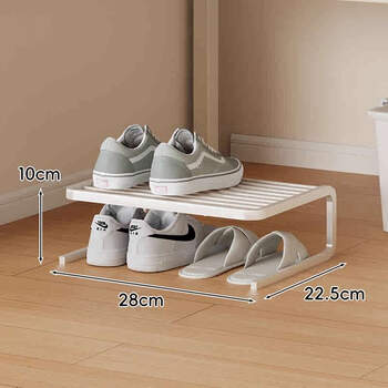 Yusenyi host bracket under the table computer case raised storage bracket home monitor increased shelf desktop storage rack two-layer short white medium size