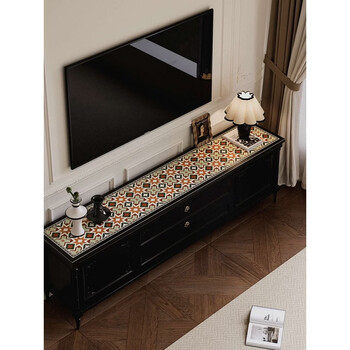 Yusenyi high-end tv cabinet table mat waterproof and oil-proof long side cabinet mat desktop protective pad cover cloth selina style 220x45cm silent and comfortable knock cup wan