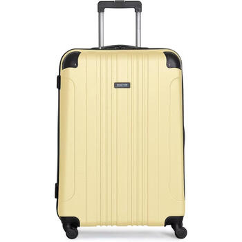 Samsonite men's and women's hard-shell suitcase with 360-degree universal wheels, retractable pull rod, double-layer storage, scratch-resistant and wear-resistant abs material, pale banana 20-inch carry on