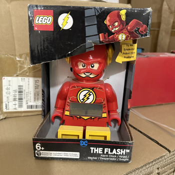Genuine lego alarm clock watch batman superman ninjago spider-man white soldier children's toy doll flash alarm clock box slightly old