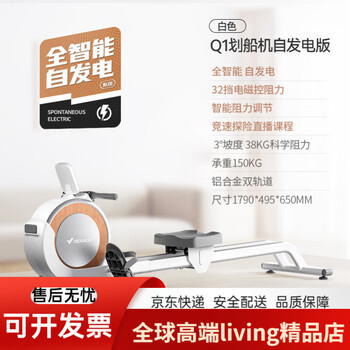 Merrick super fat burning q1 rowing machine home intelligent magnetic control aerobic fitness white-self-powered version