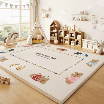 Yusenyi thickened children's mat, cartoon carpet, bedside blanket, floor covering, climbing mat, living room tatami floor mat, bedroom customization, xiong tuan nuan xu 300 pieces, 300x400cm (safe and high quality)