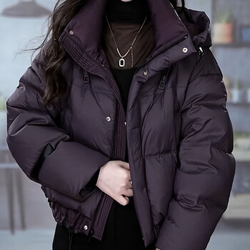 Woodpecker short hooded down jacket for women 2025 winter new middle-aged mother's clothing small tall and thin coat