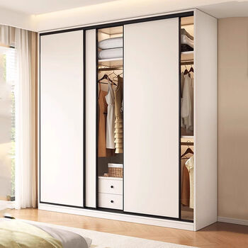Fantasy aviation honeycomb panel sliding door wardrobe bedroom sliding door to top wardrobe supports private customization of the whole cabinet maternity and infant grade aviation aluminum honeycomb panel