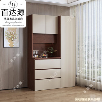 Baidayuan mid-century style living room sideboard wall-mounted integrated storage cabinet multi-functional snack wine cabinet home dining room tea high cabinet a1 style (eo ecological board) length 120*height 220*depth 42