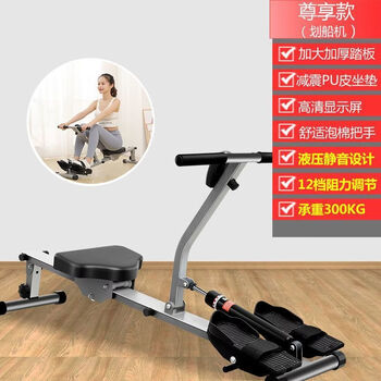 Rowing machine, household magnetically controlled rowing boat, hydraulic water resistance and wind resistance, home exercise fitness equipment, leg strength trainer, exclusive model - 12-speed adjustment - silent folding, thickened and bold/5-star recommendation