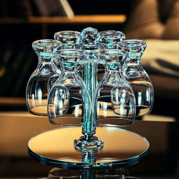 Yusenyi 225 new light luxury beer mug set with good-looking glass cold drink draft beer mug, juice mug, turquoise beer mug 370mlx6 crystal cup holder, free bottle opener and cup brush