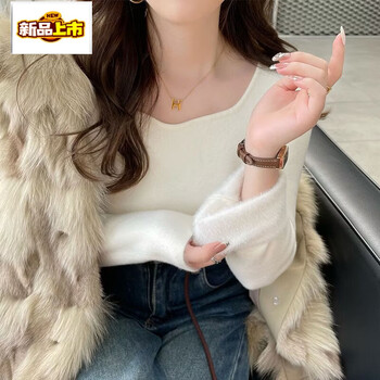 Chujing mink velvet sweater women's thickened velvet bottoming shirt new autumn and winter inner feeling knitted warm top apricot soft one-fleece s 80-95