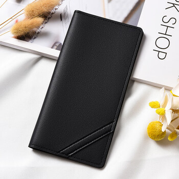 Other/other long version wallet for women 2025 new style simple and light soft leather hand wallet multi-card slot card holder fashion wallet black-bevel