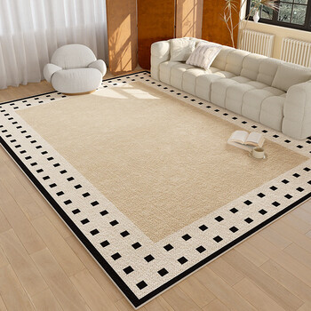 Vieruodis living room carpet light luxury high-end no-wash 2025 new household waterproof and anti-fouling coffee table blanket nordic style sofa blanket track-di01 300cm*400cm (loop pile tpr)
