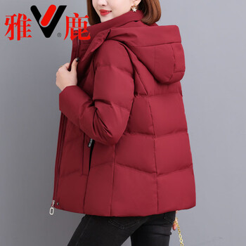 Yalu lightweight 2025 down jacket women's short winter brand mom white duck down hooded angora red winter jacket angora red l_95-110 catties