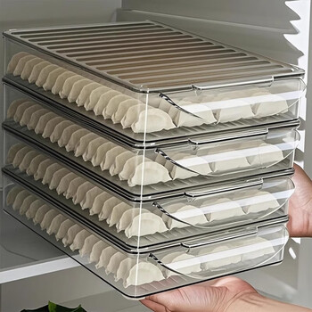 Home katei story japanese dumpling refrigerator storage box food-grade freezing special dumpling box dumpling wonton quick-frozen box crisper box transparent food grade 2 layers about 120 dumplings