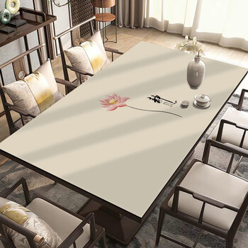Yong huan new chinese table cloth mat no wash waterproof new coffee table mat dining table mat anti-scalding desktop mat jingxin/361a 90x160cm