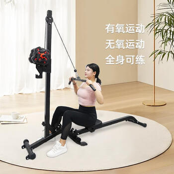 Jx junxia dumbbell painting rowing machine foldable multi-function fitness equipment home aerobic and anaerobic exercise equipment black multi-function painting rowing machine