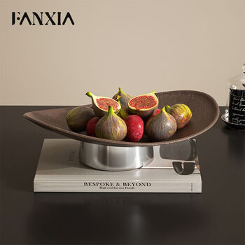 Summer light luxury fruit plate large capacity living room tea house high-end display plate snacks dried fruit tall plate storage box