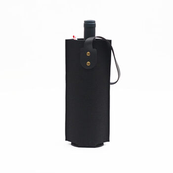 He jiagong's felt bag for red wine, red wine gift box packaging, fabric bag, custom handbag, black 2 bottles of red grapes, black single bottle