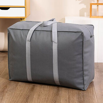 Ye yu large-capacity moving bag quilt clothing storage bag duffel bag travel packing bag with dustproof and moisture-proof handbag thickened non-woven dark gray medium size length 58*height 40*side width 25cm