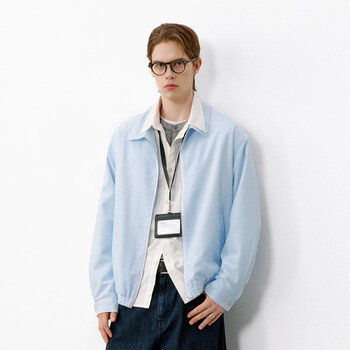 714street retro harrington jacket 2026 spring new seersucker striped jacket same style for men and women blue and white stripes xs