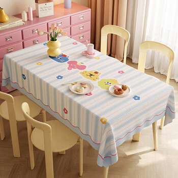 Hello lemon cream style tablecloth with a sense of atmosphere for home use rectangular 2024 new tablecloth welcome animals a-linen 140*240cm
