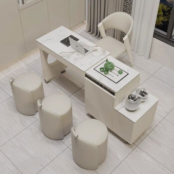 Movable telescopic rotating car with integrated kettle for small apartment 1ml mobile telescopic + 2 round stools