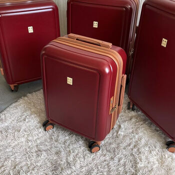 Ye yu japanese luggage red wedding women's trolley case ykk explosion-proof zipper retro dowry suitcase retro red myer scratch-resistant matte texture 20 inches expandable boarding case