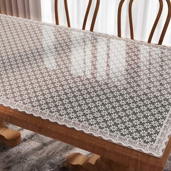 Pupan lace soft glass table mat no-wash waterproof, oil-proof and scalding table mat rectangular coffee table tablecloth table mat white xingyuweidengdeng thickened soft glass table mat 30x60cm