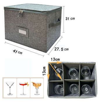 Yusenyi 12-grid red wine glass storage box foldable tall wine glass portable storage box suitable for outdoor picnics gray 6gb red wine glass t storage box