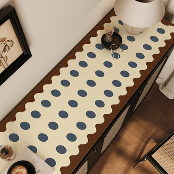 Caizhi tv counter top protection mat, high-end light luxury feel, sideboard table mat, waterproof and oil-proof, wash-free entrance shoe cabinet mat, zf bohr circle-coffee frame, custom size contact customer service