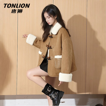 Tonlion velvet jacket women's winter new heavyweight imitation suede lambskin top trendy thickened warm women's jacket