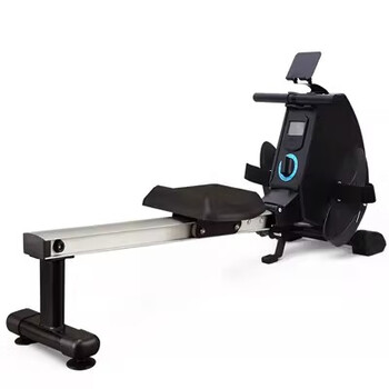With bluetooth painting rowing machine home sculls magnetic resistance adjustment painting rowing trainer foldable mobile phone holder black magnetic silent + folding + resistance adjustment with hand