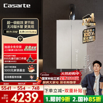Casarte (casarte) national subsidy 15% non-condensed water cwv5ultra 16-liter gas water heater natural gas first-class energy efficiency constant temperature silent zero cold water jingdong self-operated door-to-door installation