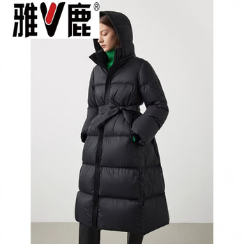 Yalu goose down down jacket design mid-length coat women's down jacket winter new style black s black s