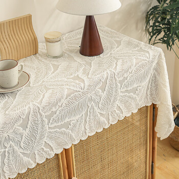 Caizhi tablecloth light luxury high-end rectangular french dust-proof lace table flag dining table tv cabinet coffee table cloth feel cover yuwuqianying 55*100cm